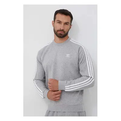 Mikina adidas Originals 3-Stripes pánská, šedá barva, melanžová, IM4514