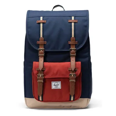 Batoh Herschel Little America Mid Backpack černá barva, velký, hladký