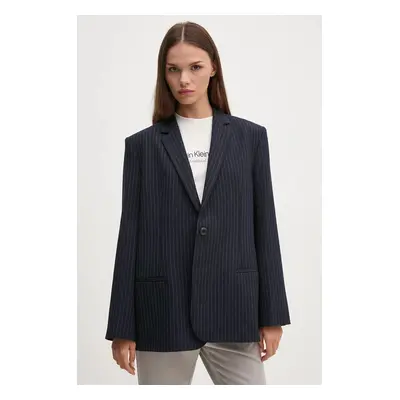 Blazer s příměsí vlny Calvin Klein tmavomodrá barva, K20K207644