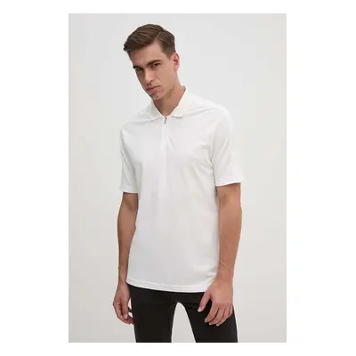 Bavlněné polo tričko Armani Exchange bílá barva, s aplikací, 6DZFLC ZJM5Z