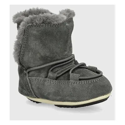 Dětské semišové sněhule Moon Boot CRIB SUEDE šedá barva, 80D3401030