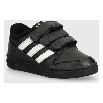 Dětské kožené sneakers boty adidas Originals TEAM COURT 2 STR CF černá barva, ID6633