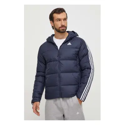 Péřová bunda adidas pánská, tmavomodrá barva, zimní