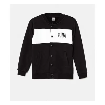 Dětská mikina Puma SQUAD Bomber Jacket černá barva, vzorovaná, 682776