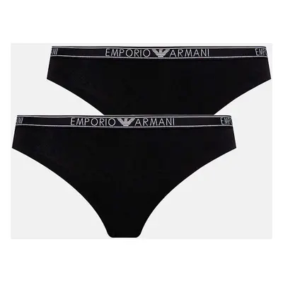 Tanga Emporio Armani Underwear 2-pack černá barva, 163333 4F223