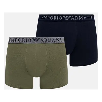 Boxerky Emporio Armani Underwear 2-pack pánské, zelená barva, 111769 4F720