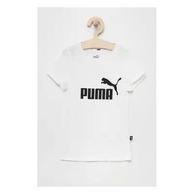 Dětské bavlněné tričko Puma 587029 bílá barva