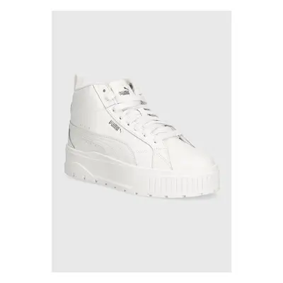 Kožené sneakers boty Puma Karmen II Mid bílá barva, 397459