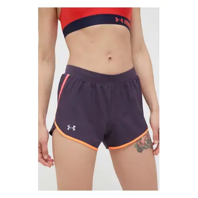 Běžecké šortky Under Armour Fly-By 2.0 šedá barva, medium waist