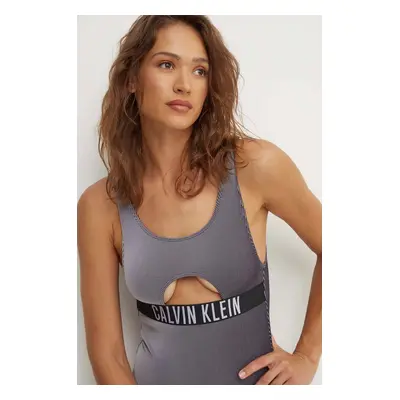 Jednodílné plavky Calvin Klein černá barva, měkký košík, KW0KW02640