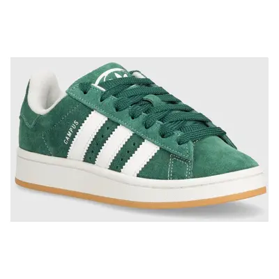 Semišové sneakers boty adidas Originals Campus 00s J zelená barva, IH7492