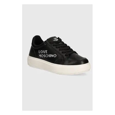 Kožené sneakers boty Love Moschino černá barva, JA15124G1LIA0000