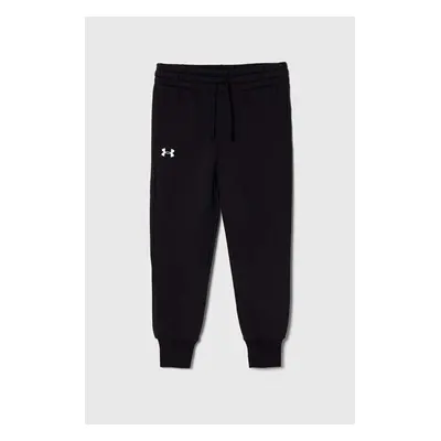 Dětské tepláky Under Armour UA Rival Fleece černá barva, hladké