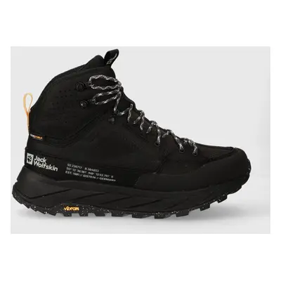 Boty Jack Wolfskin Terraquest Texapore Mid pánské, černá barva