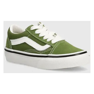 Dětské tenisky Vans Old Skool zelená barva, VN000CYVCIB1