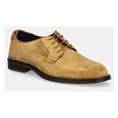 Semišové polobotky Tommy Hilfiger CORE RWB HILFIGER SUEDE SHOE pánské, tmavomodrá barva, FM0FM04