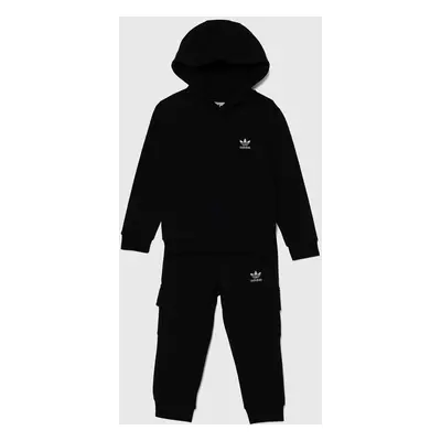 Dětská tepláková souprava adidas Originals HOODIE FZ CARGO černá barva, IW1019