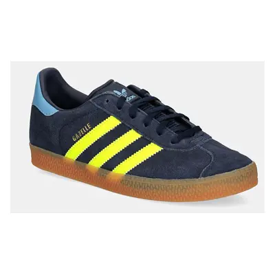 Dětské semišové sneakers boty adidas Originals GAZELLE tmavomodrá barva, IH2795