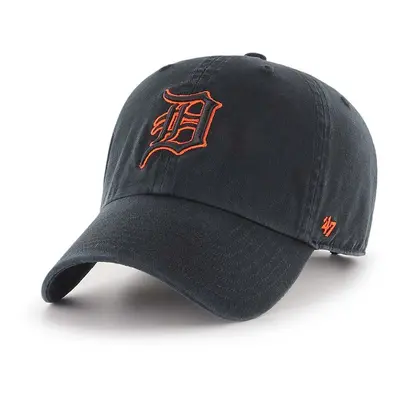 Bavlněná baseballová čepice 47 brand MLB Detroit Tigers černá barva, s aplikací, B-RGW09GWSNL-BK