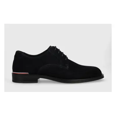 Semišové polobotky Tommy Hilfiger CORE RWB HILFIGER SUEDE SHOE pánské, tmavomodrá barva, FM0FM04