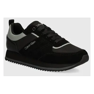 Sneakers boty Calvin Klein HM0HM01495 černá barva, LOW TOP LACE UP MIX