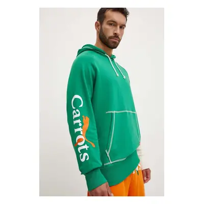 Mikina Puma PUMA X CARROTS Graphic Hoodie TR pánská, zelená barva, s kapucí, vzorovaná, 627445