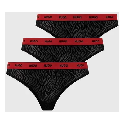 Tanga HUGO 3-pack černá barva, 50523829