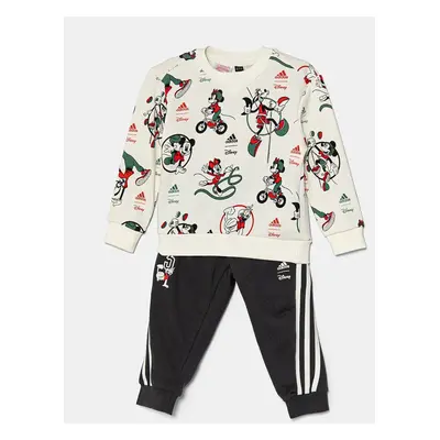 Dětská tepláková souprava adidas x Disney béžová barva, IW0670