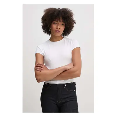 Bavlněné tričko Calvin Klein Jeans bílá barva, J20J224654