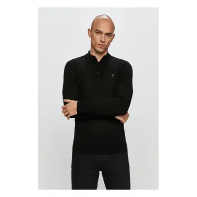 AllSaints - Tričko s dlouhým rukávem Mode Merino LS Polo