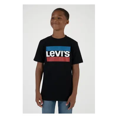 Dětské tričko Levi's černá barva, s potiskem