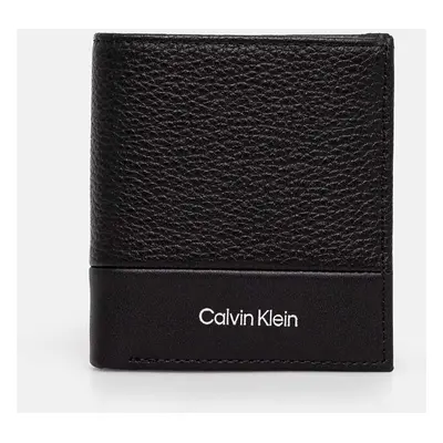 Kožená peněženka Calvin Klein černá barva, K50K512502