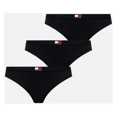 Tanga Tommy Hilfiger 3-pack černá barva, UW0UW05641