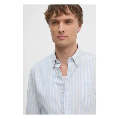 Bavlněná košile Pepe Jeans MARIUS modrá barva, slim, s límečkem button-down, PM308561