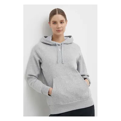 Mikina Under Armour dámská, šedá barva, s kapucí, hladká, 1379500