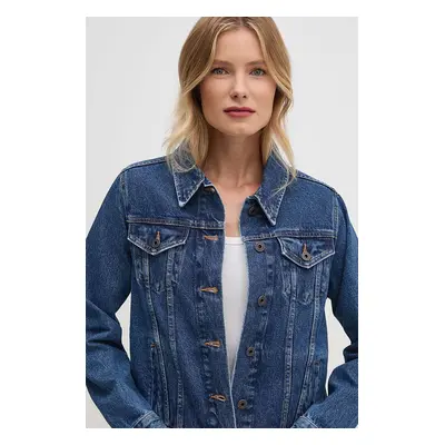 Džínová bunda Pepe Jeans REGULAR JACKET dámská, tmavomodrá barva, přechodná, PL402432CT9