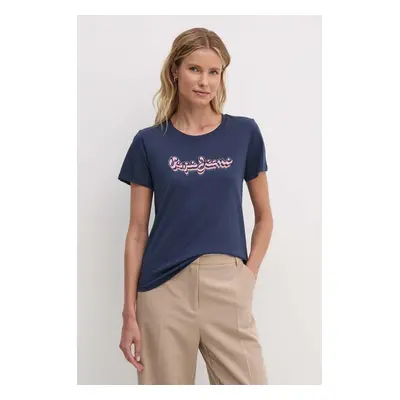 Bavlněné tričko Pepe Jeans ENARA tmavomodrá barva, PL505879