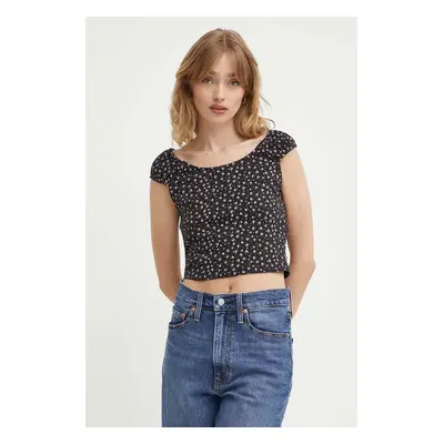 Bavlněný top Levi's černá barva, A8784