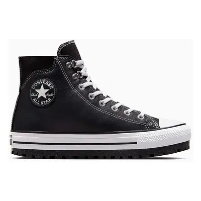 Kožené trapery Converse Chuck Taylor All Star City Trek černá barva, A04480C