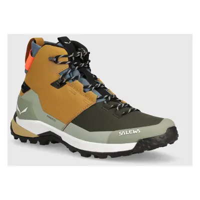 Boty Salewa Puez Mid Powertex pánské, hnědá barva, 00-0000061438