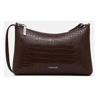 Kabelka Calvin Klein hnědá barva, K60K612695