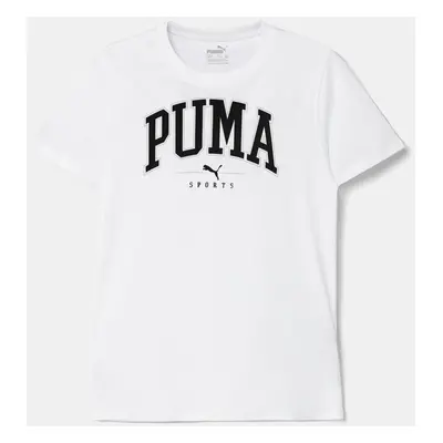 Dětské bavlněné tričko Puma SQUAD Bigphic Tee bílá barva, s potiskem, 682772