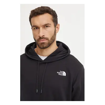 Mikina The North Face Essential Hoodie pánská, černá barva, s kapucí, hladká, NF0A89ESJK31