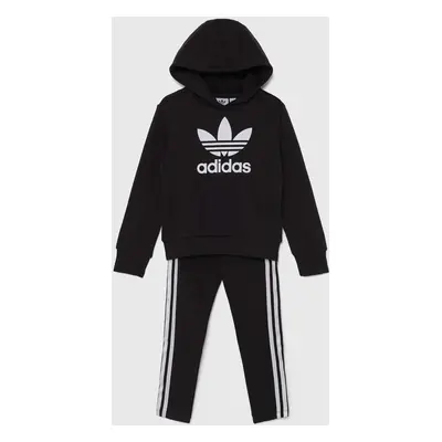 Dětská souprava adidas Originals HOODIE LEG SET černá barva, IY2439