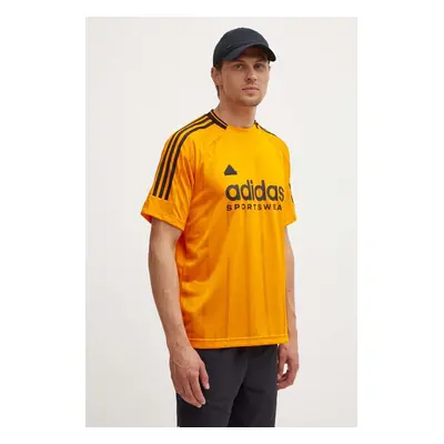 Tričko adidas Tiro oranžová barva, s potiskem, IY4498