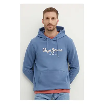 Bavlněná mikina Pepe Jeans SAUL HOODIE pánská, s kapucí, s potiskem, PM582695