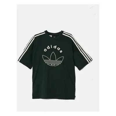 Dětské bavlněné tričko adidas Originals TEE zelená barva, s potiskem, IY9545