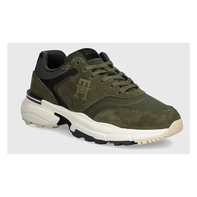 Sneakers boty Tommy Hilfiger M RUNNER X VENTILE MIX zelená barva, FM0FM05062