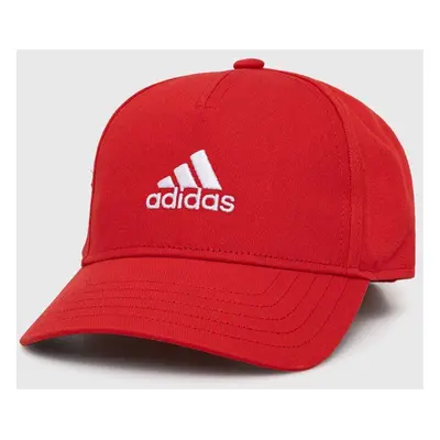 Dětská bavlněná kšiltovka adidas Performance LK CAP červená barva, s aplikací, IY5421