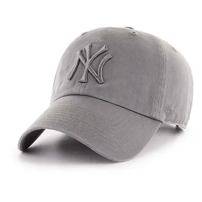 Bavlněná baseballová čepice 47brand MLB New York Yankees šedá barva, s aplikací, B-RGW17GWSNL-DY